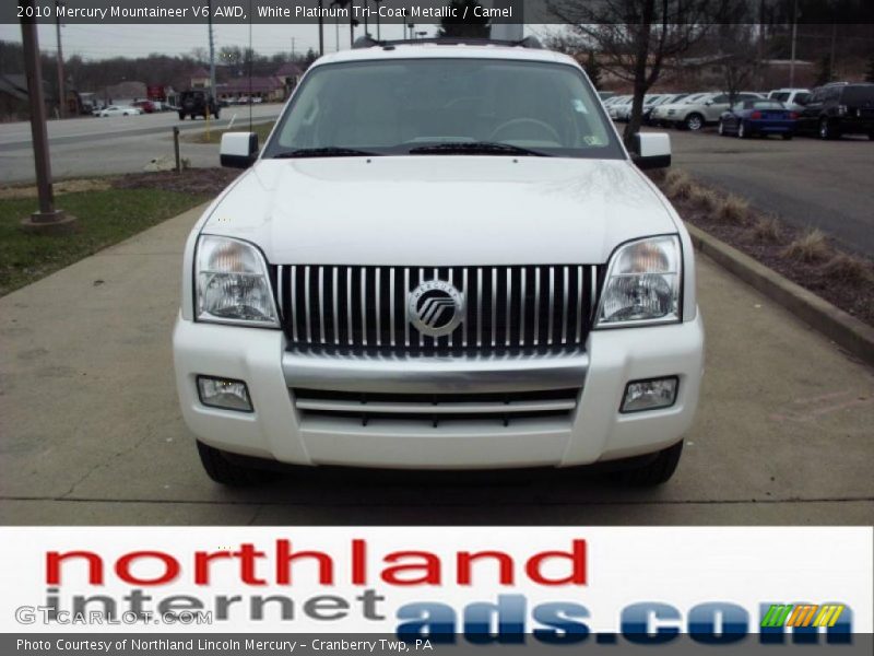 White Platinum Tri-Coat Metallic / Camel 2010 Mercury Mountaineer V6 AWD