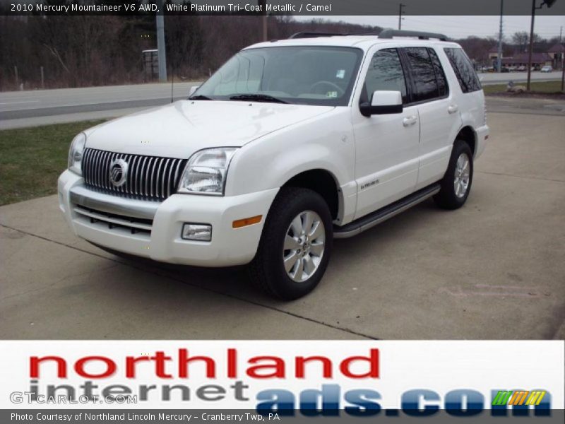 White Platinum Tri-Coat Metallic / Camel 2010 Mercury Mountaineer V6 AWD