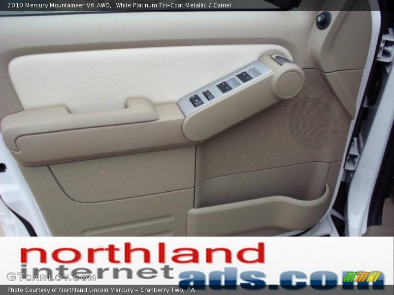 White Platinum Tri-Coat Metallic / Camel 2010 Mercury Mountaineer V6 AWD