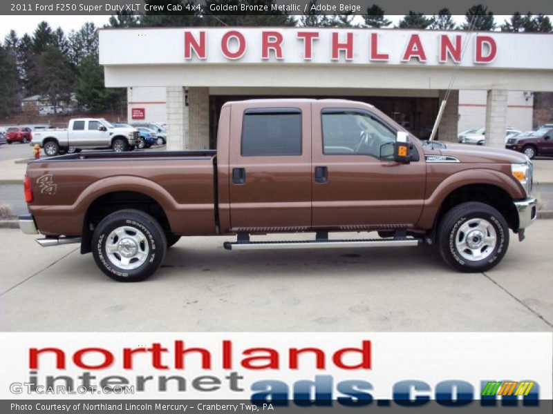 Golden Bronze Metallic / Adobe Beige 2011 Ford F250 Super Duty XLT Crew Cab 4x4