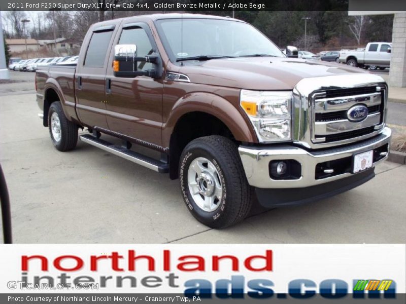 Golden Bronze Metallic / Adobe Beige 2011 Ford F250 Super Duty XLT Crew Cab 4x4