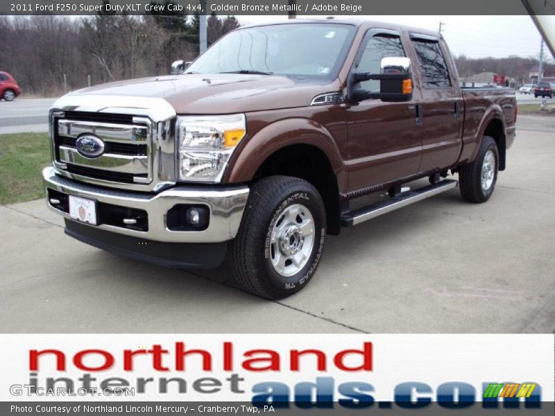 Golden Bronze Metallic / Adobe Beige 2011 Ford F250 Super Duty XLT Crew Cab 4x4