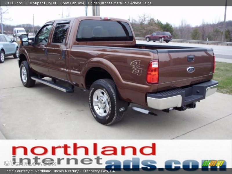 Golden Bronze Metallic / Adobe Beige 2011 Ford F250 Super Duty XLT Crew Cab 4x4