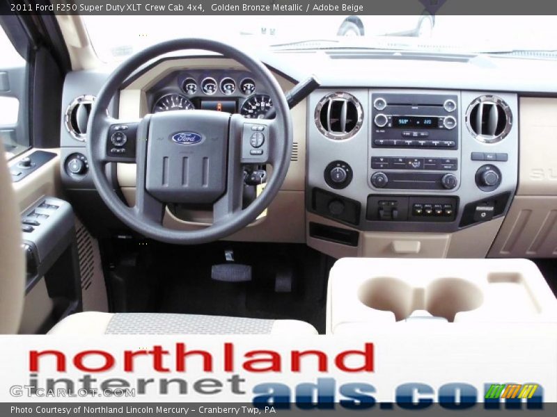 Golden Bronze Metallic / Adobe Beige 2011 Ford F250 Super Duty XLT Crew Cab 4x4
