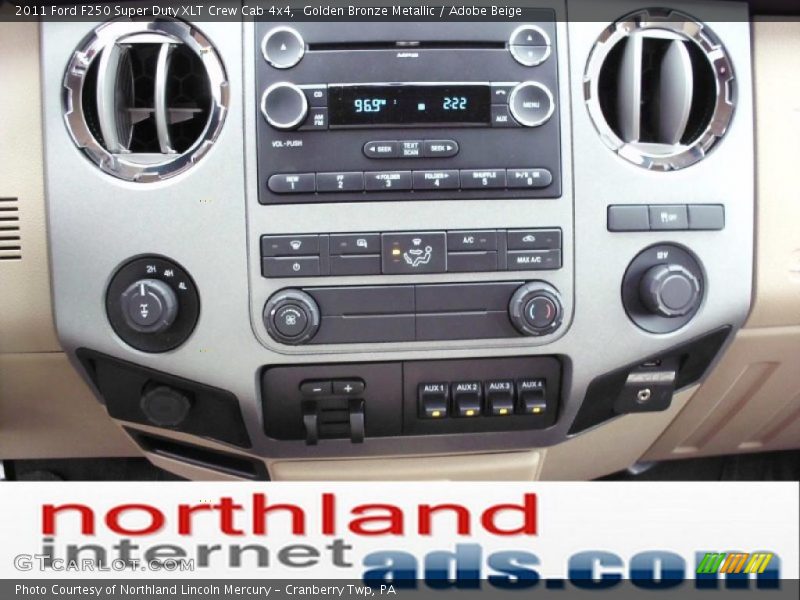 Golden Bronze Metallic / Adobe Beige 2011 Ford F250 Super Duty XLT Crew Cab 4x4