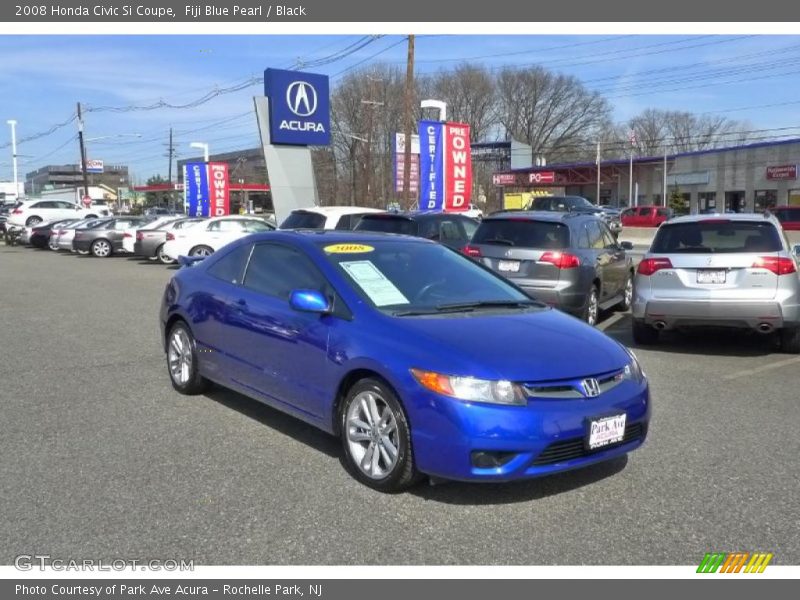 Fiji Blue Pearl / Black 2008 Honda Civic Si Coupe