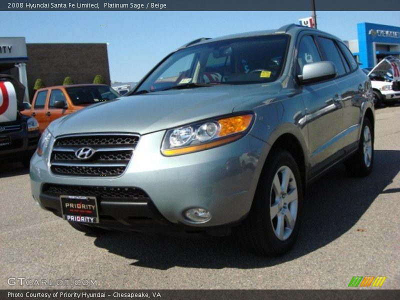 Platinum Sage / Beige 2008 Hyundai Santa Fe Limited