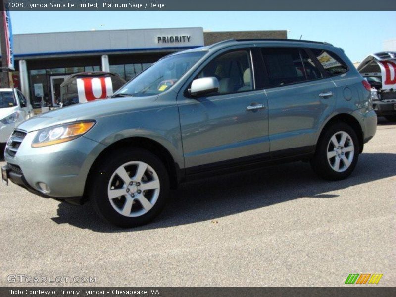Platinum Sage / Beige 2008 Hyundai Santa Fe Limited