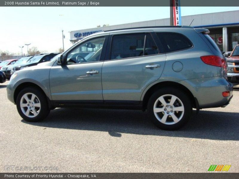 Platinum Sage / Beige 2008 Hyundai Santa Fe Limited