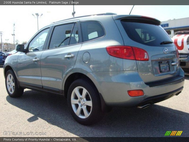 Platinum Sage / Beige 2008 Hyundai Santa Fe Limited