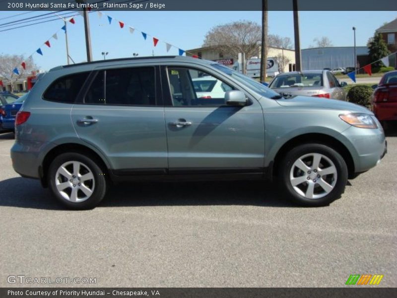 Platinum Sage / Beige 2008 Hyundai Santa Fe Limited