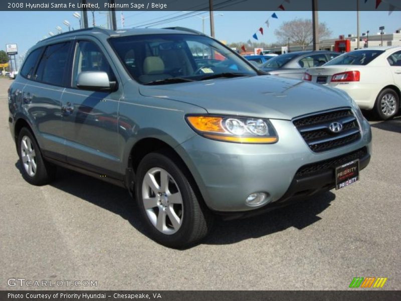 Platinum Sage / Beige 2008 Hyundai Santa Fe Limited