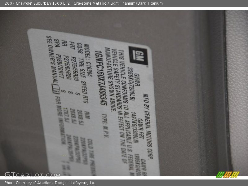 Graystone Metallic / Light Titanium/Dark Titanium 2007 Chevrolet Suburban 1500 LTZ