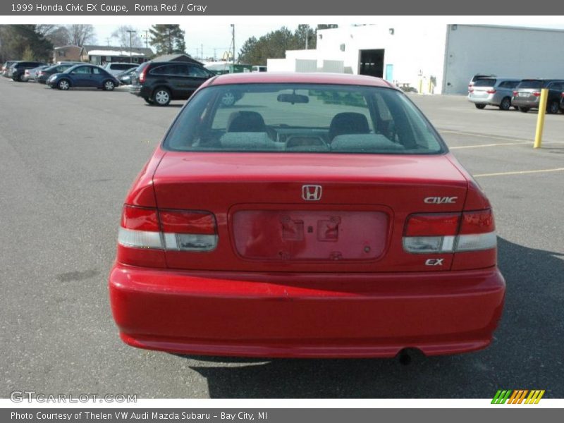 Roma Red / Gray 1999 Honda Civic EX Coupe