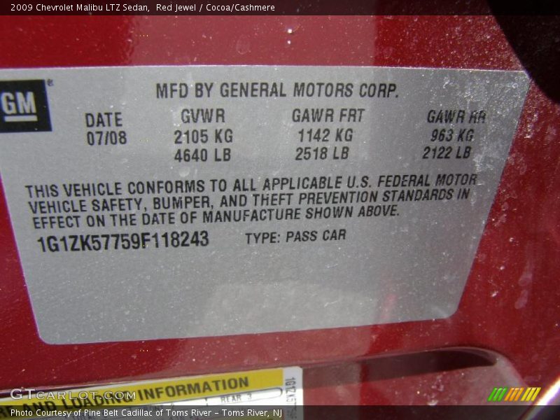 Red Jewel / Cocoa/Cashmere 2009 Chevrolet Malibu LTZ Sedan