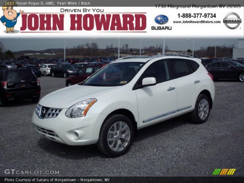 Pearl White / Black 2011 Nissan Rogue SL AWD