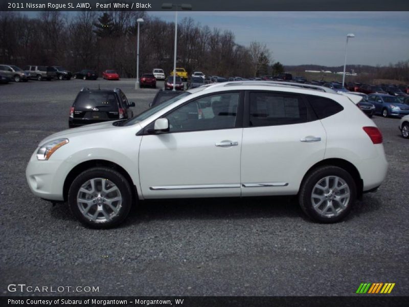 Pearl White / Black 2011 Nissan Rogue SL AWD