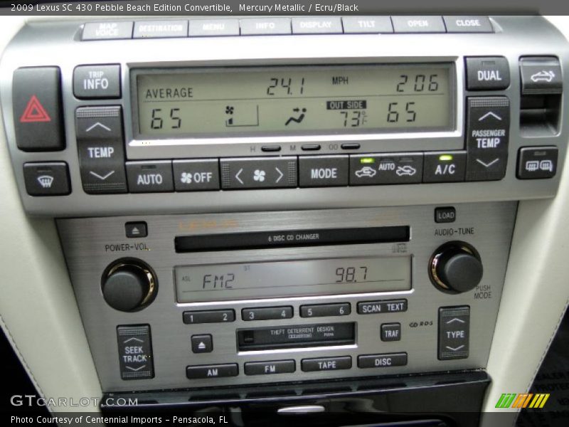 Controls of 2009 SC 430 Pebble Beach Edition Convertible