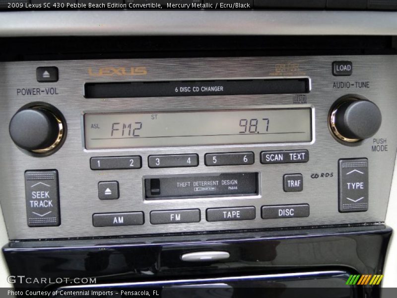 Controls of 2009 SC 430 Pebble Beach Edition Convertible