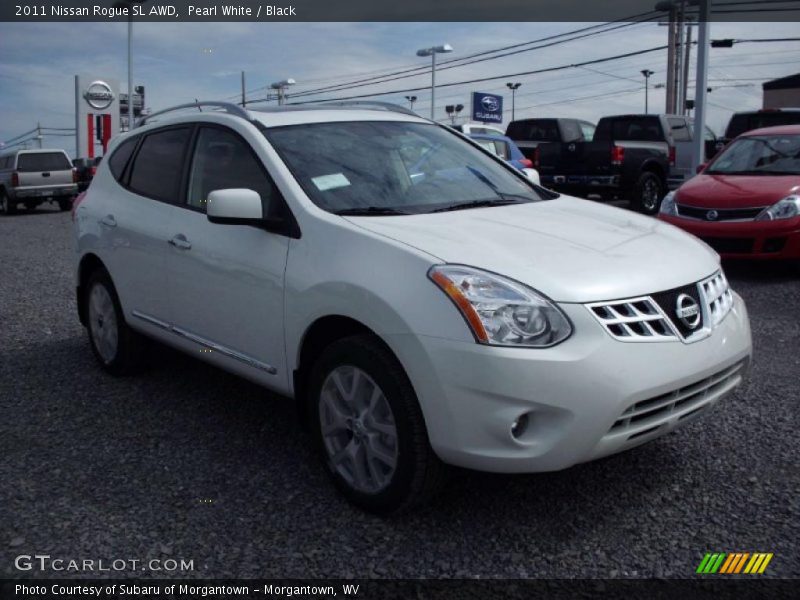 Pearl White / Black 2011 Nissan Rogue SL AWD