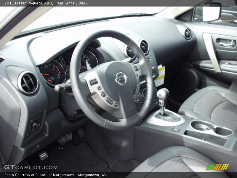 Pearl White / Black 2011 Nissan Rogue SL AWD