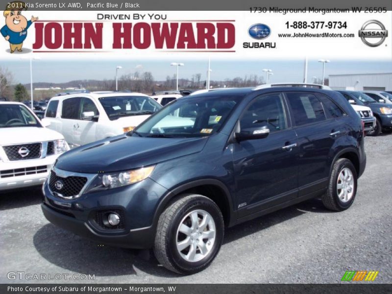 Pacific Blue / Black 2011 Kia Sorento LX AWD
