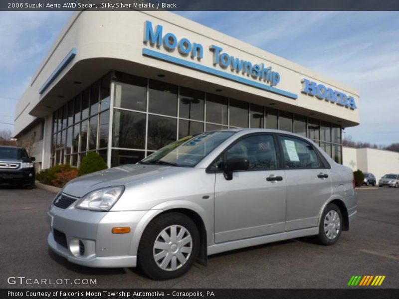 Silky Silver Metallic / Black 2006 Suzuki Aerio AWD Sedan