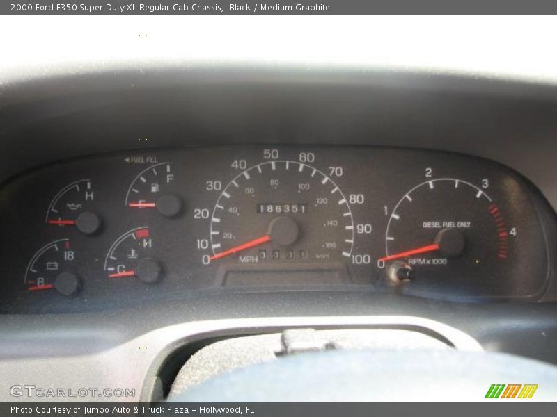 Black / Medium Graphite 2000 Ford F350 Super Duty XL Regular Cab Chassis