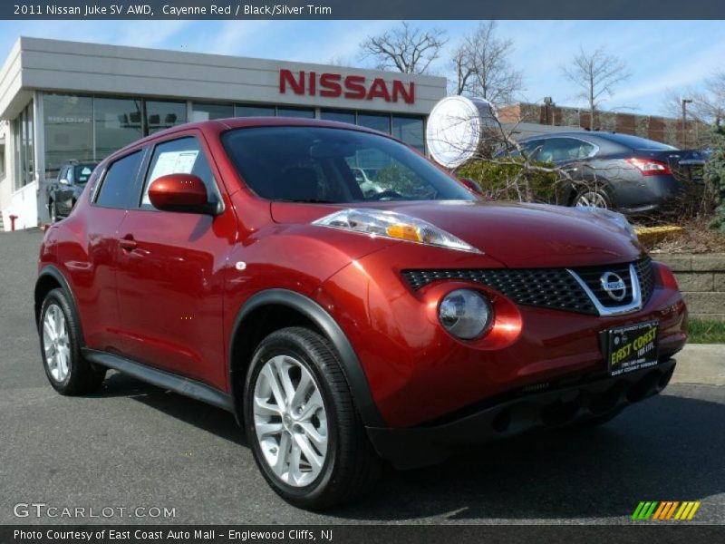 Cayenne Red / Black/Silver Trim 2011 Nissan Juke SV AWD