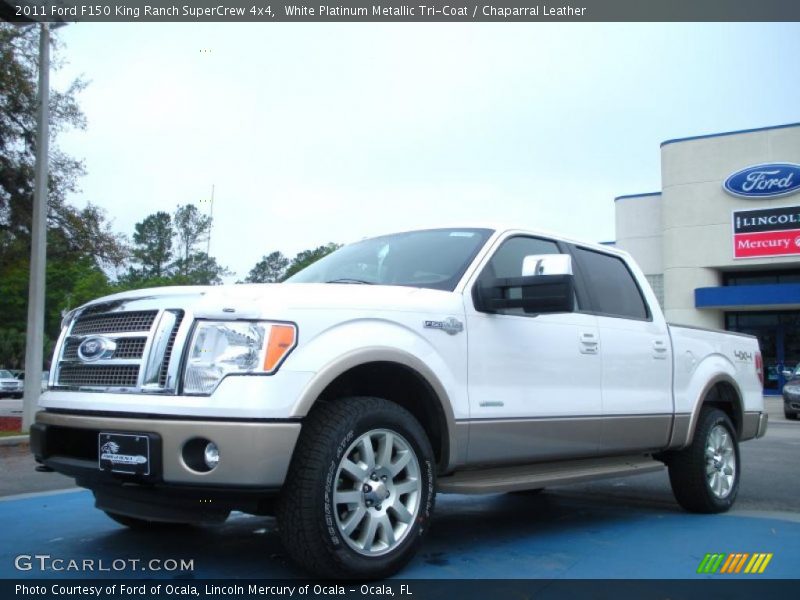 White Platinum Metallic Tri-Coat / Chaparral Leather 2011 Ford F150 King Ranch SuperCrew 4x4