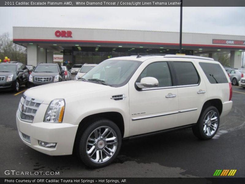 White Diamond Tricoat / Cocoa/Light Linen Tehama Leather 2011 Cadillac Escalade Platinum AWD