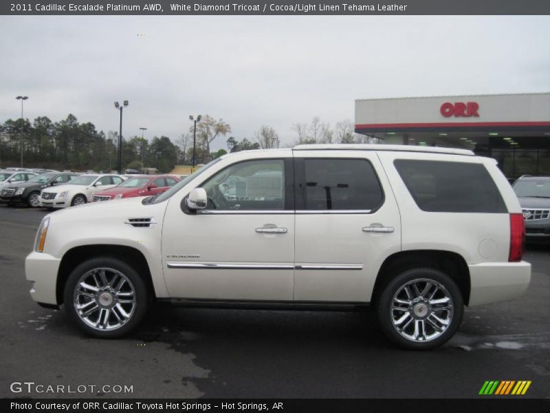 White Diamond Tricoat / Cocoa/Light Linen Tehama Leather 2011 Cadillac Escalade Platinum AWD