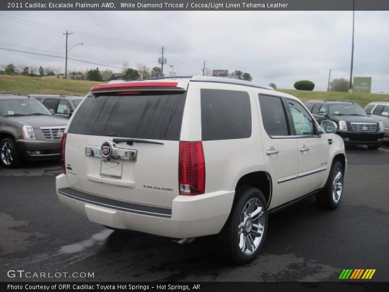 White Diamond Tricoat / Cocoa/Light Linen Tehama Leather 2011 Cadillac Escalade Platinum AWD