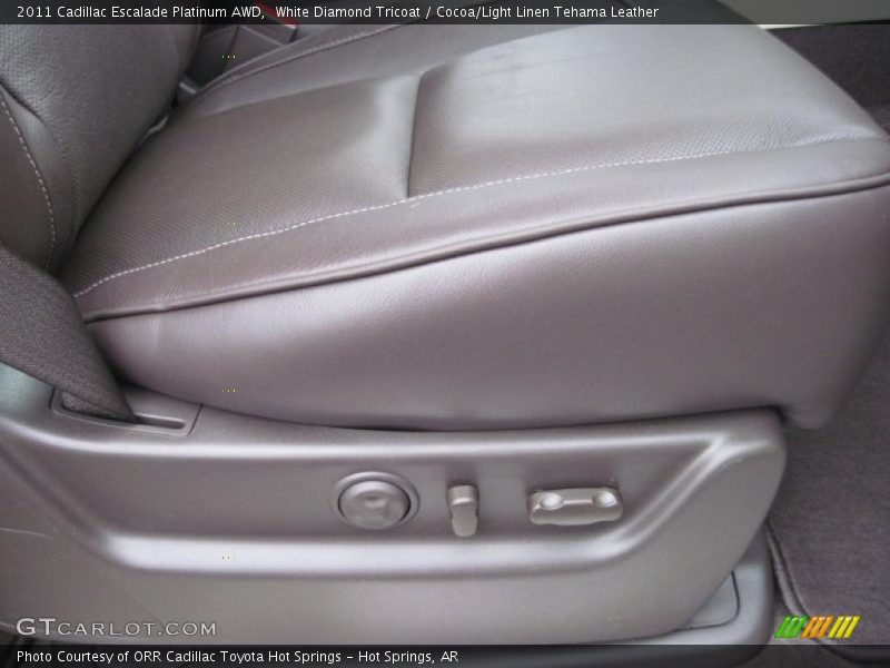 White Diamond Tricoat / Cocoa/Light Linen Tehama Leather 2011 Cadillac Escalade Platinum AWD