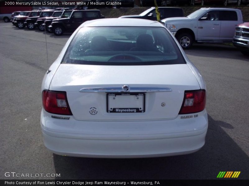 Vibrant White / Medium Graphite 2000 Mercury Sable LS Sedan