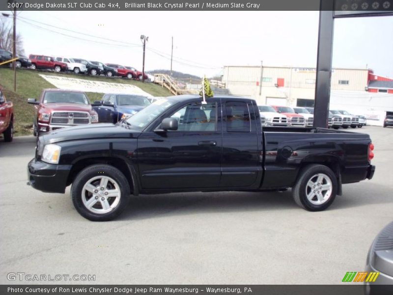  2007 Dakota SLT Club Cab 4x4 Brilliant Black Crystal Pearl