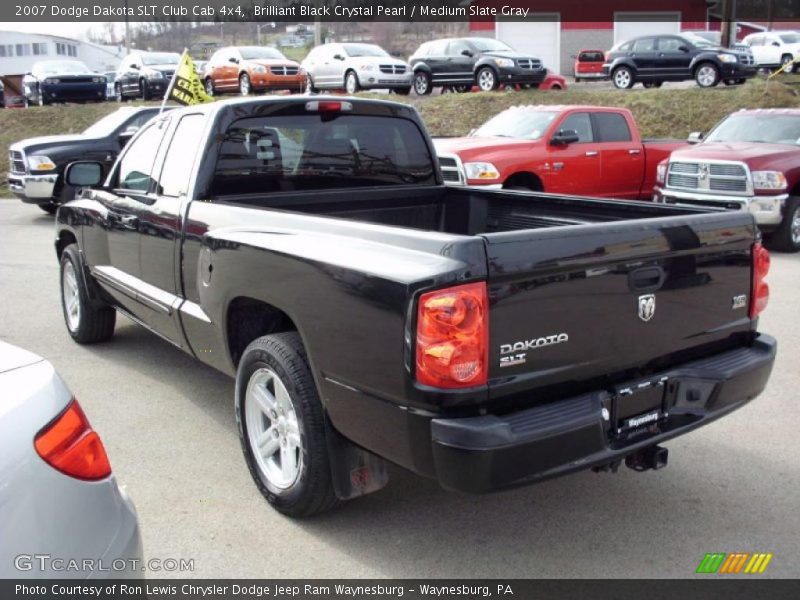 Brilliant Black Crystal Pearl / Medium Slate Gray 2007 Dodge Dakota SLT Club Cab 4x4