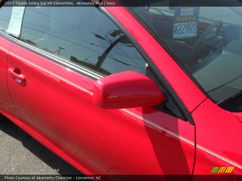 Absolutely Red / Ivory 2007 Toyota Solara SLE V6 Convertible