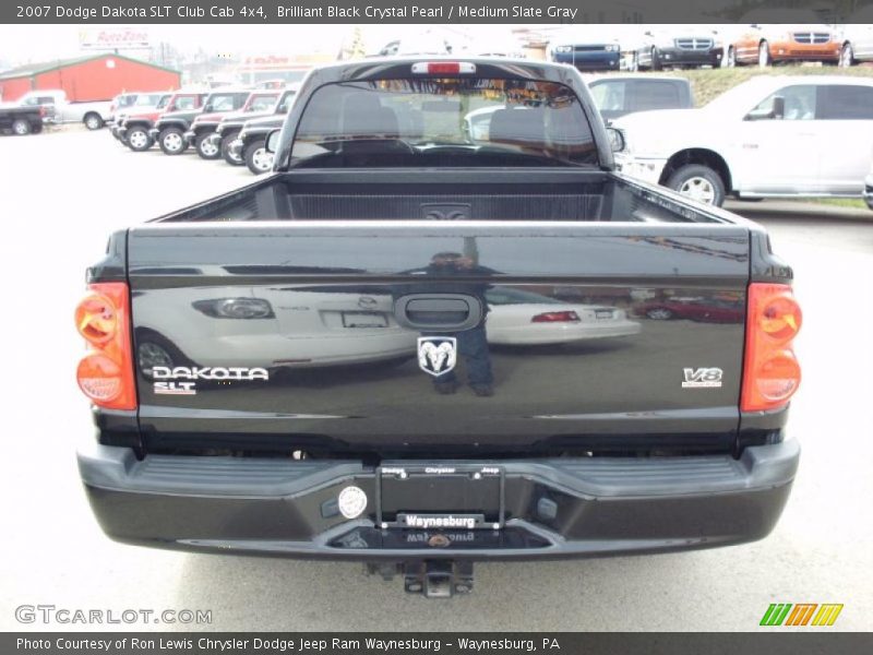 Brilliant Black Crystal Pearl / Medium Slate Gray 2007 Dodge Dakota SLT Club Cab 4x4