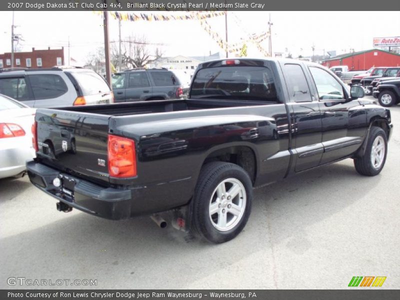 Brilliant Black Crystal Pearl / Medium Slate Gray 2007 Dodge Dakota SLT Club Cab 4x4