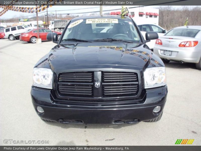 Brilliant Black Crystal Pearl / Medium Slate Gray 2007 Dodge Dakota SLT Club Cab 4x4