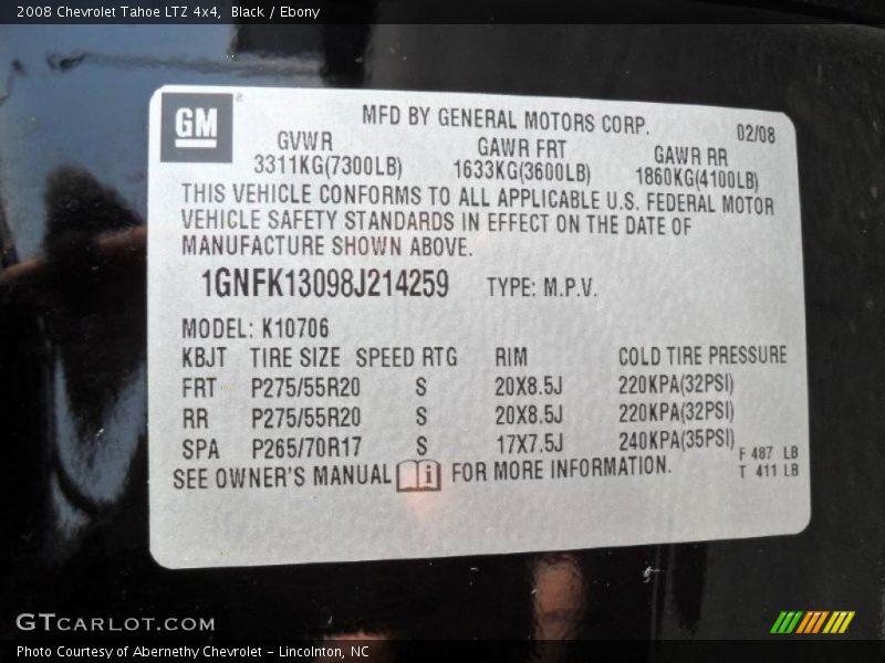 Black / Ebony 2008 Chevrolet Tahoe LTZ 4x4
