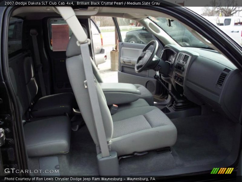 Brilliant Black Crystal Pearl / Medium Slate Gray 2007 Dodge Dakota SLT Club Cab 4x4