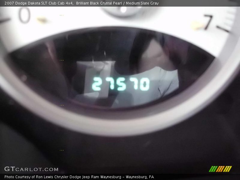 Brilliant Black Crystal Pearl / Medium Slate Gray 2007 Dodge Dakota SLT Club Cab 4x4