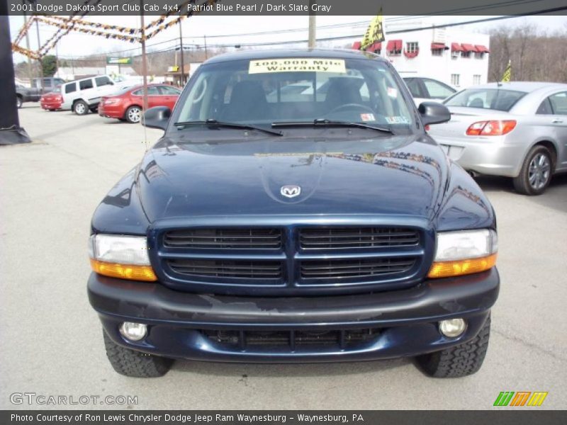 Patriot Blue Pearl / Dark Slate Gray 2001 Dodge Dakota Sport Club Cab 4x4
