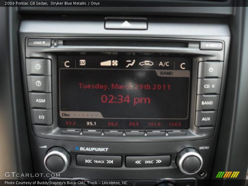 Stryker Blue Metallic / Onyx 2009 Pontiac G8 Sedan