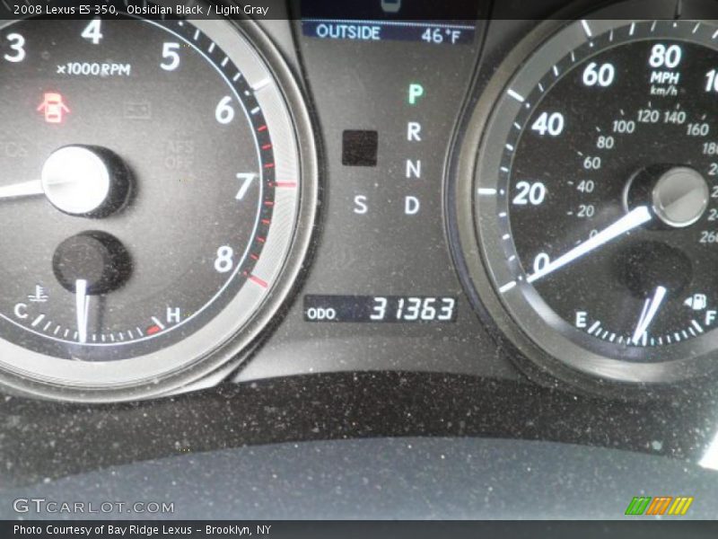 Obsidian Black / Light Gray 2008 Lexus ES 350