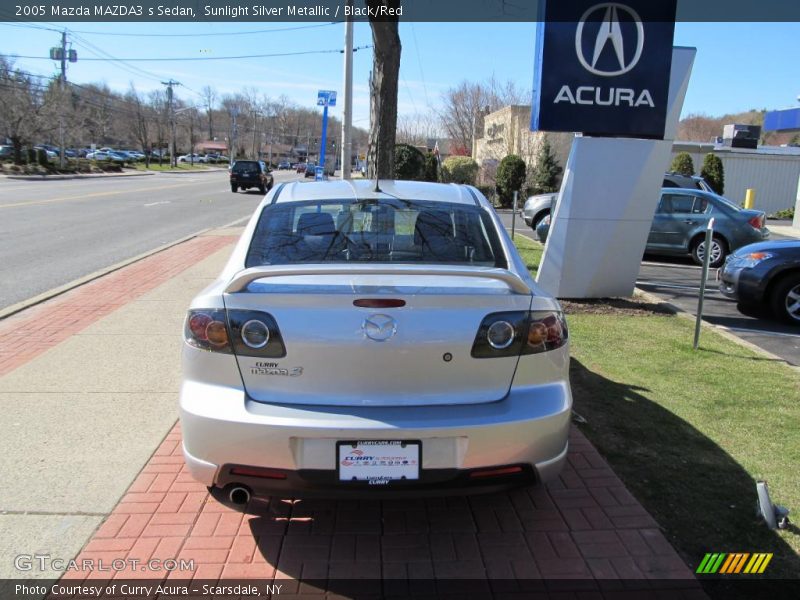 Sunlight Silver Metallic / Black/Red 2005 Mazda MAZDA3 s Sedan