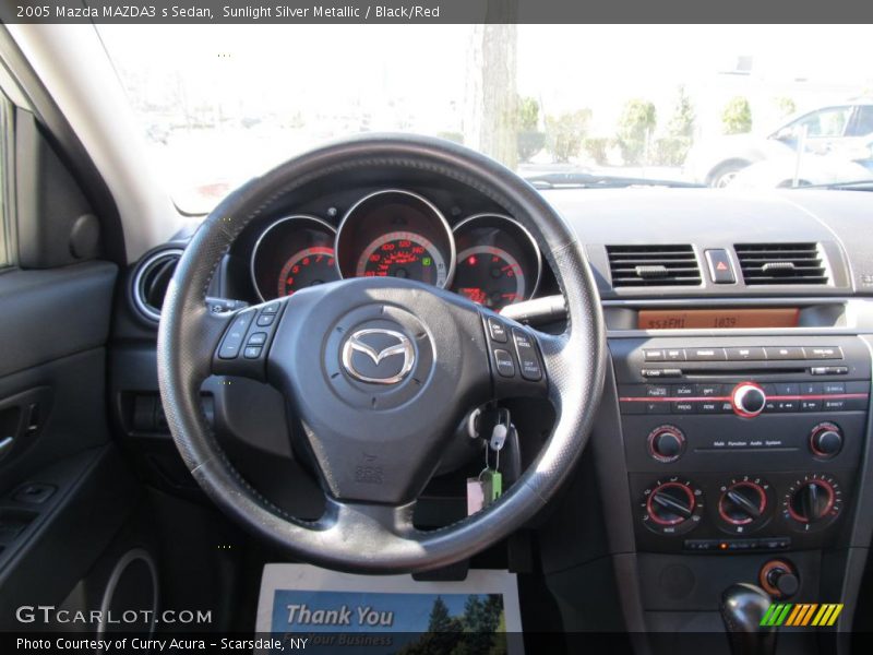 Sunlight Silver Metallic / Black/Red 2005 Mazda MAZDA3 s Sedan