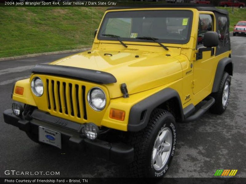 Solar Yellow / Dark Slate Gray 2004 Jeep Wrangler Sport 4x4